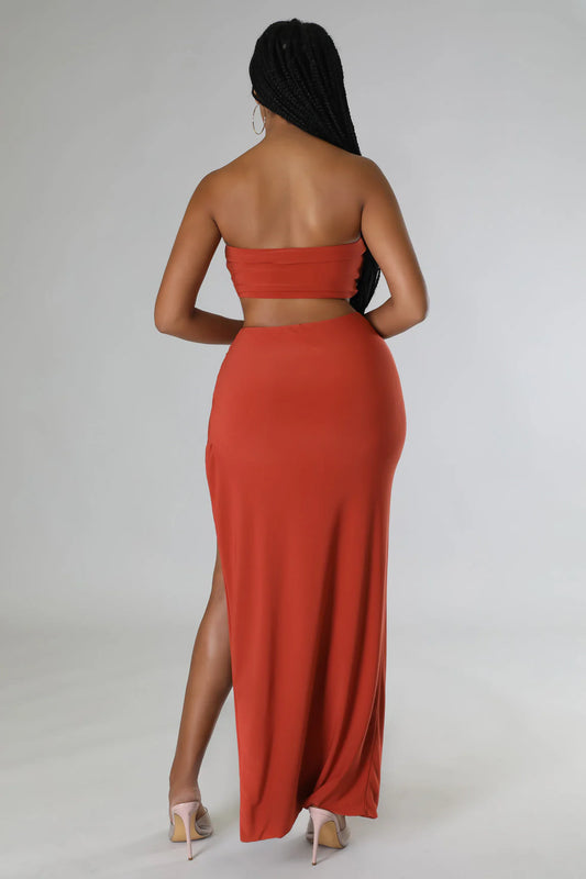 Night Is Young Skirt Set (Orange)