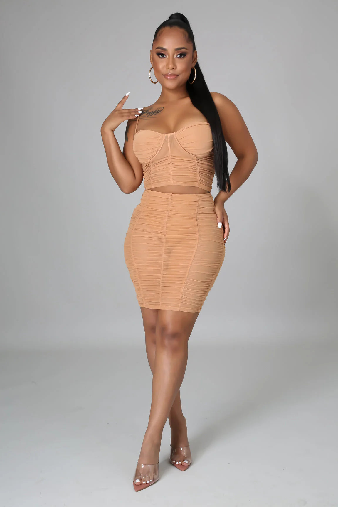 Focus On Me Skirt Set (Nude)