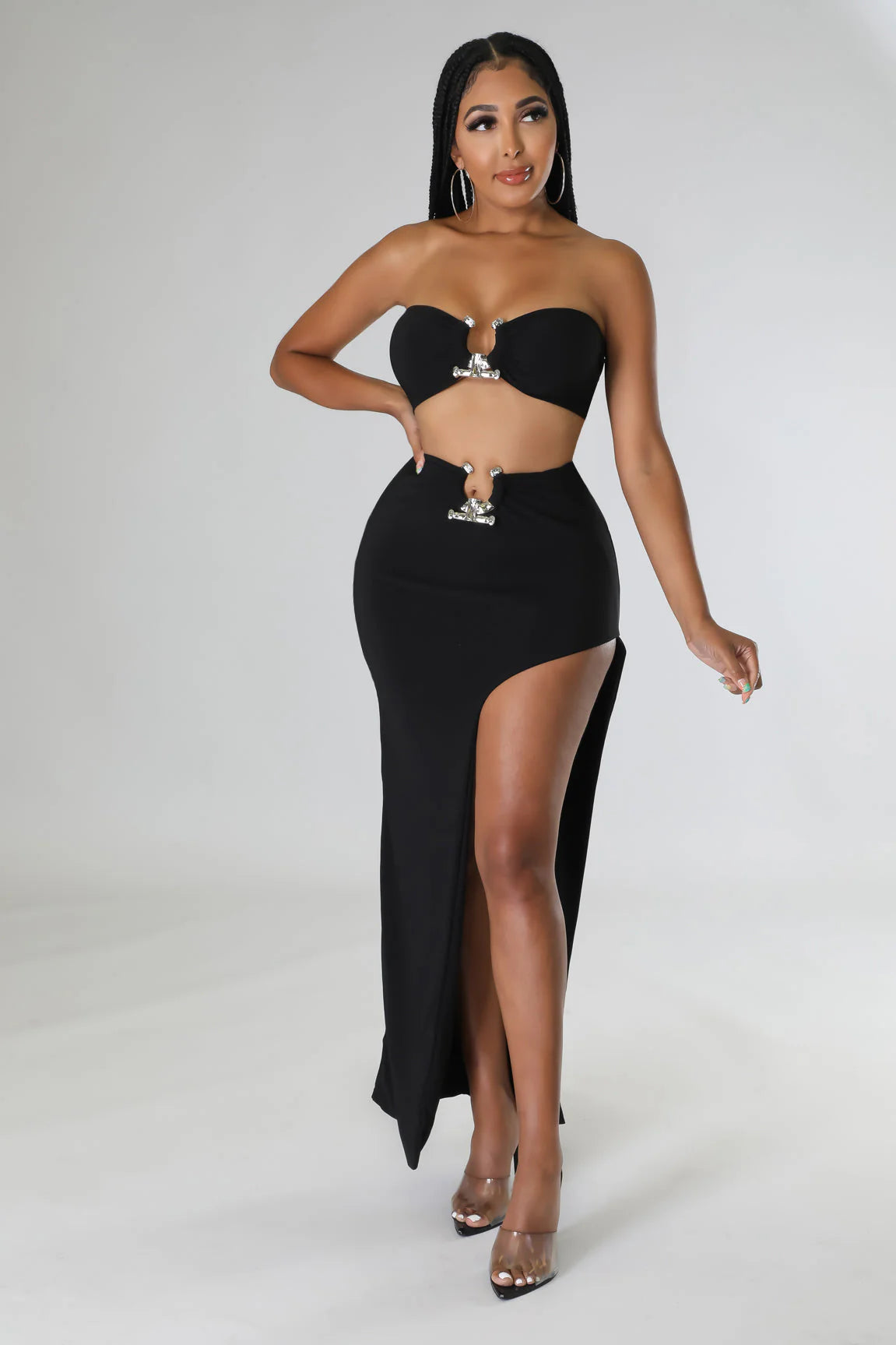 Night Is Young Skirt Set (Black)