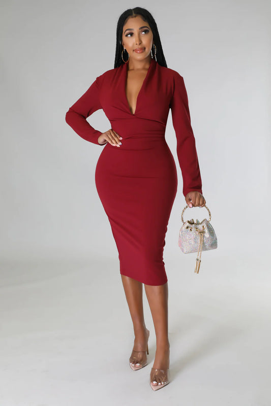 Simply Perfect Burgundy Dress