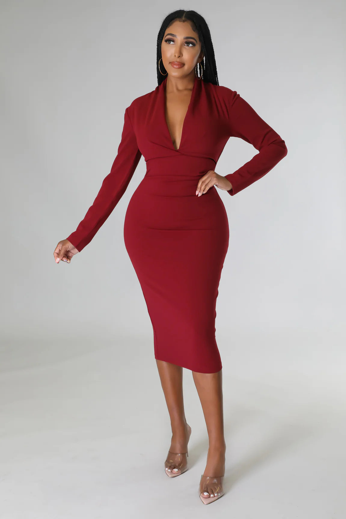 Simply Perfect Burgundy Dress