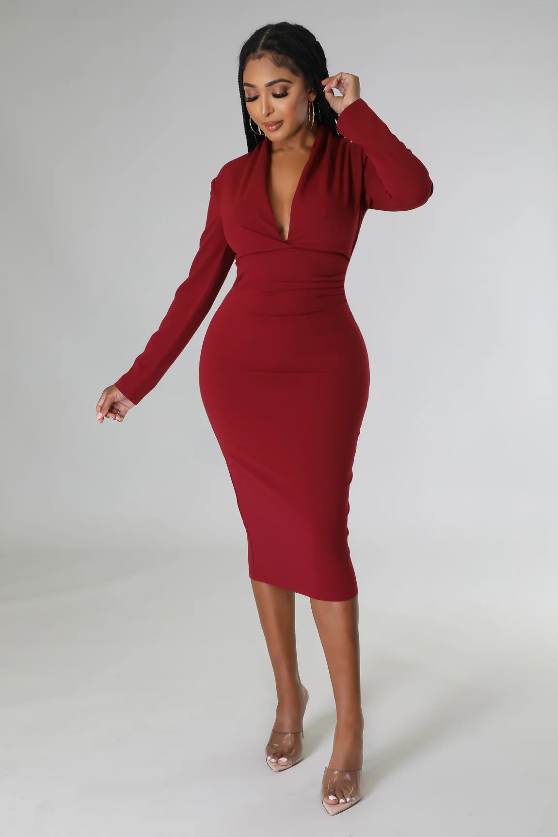 Simply Perfect Burgundy Dress