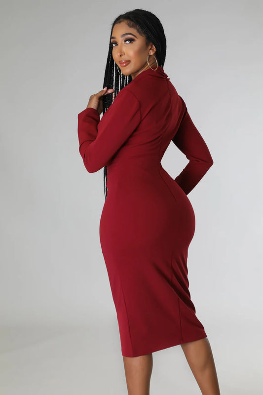 Simply Perfect Burgundy Dress
